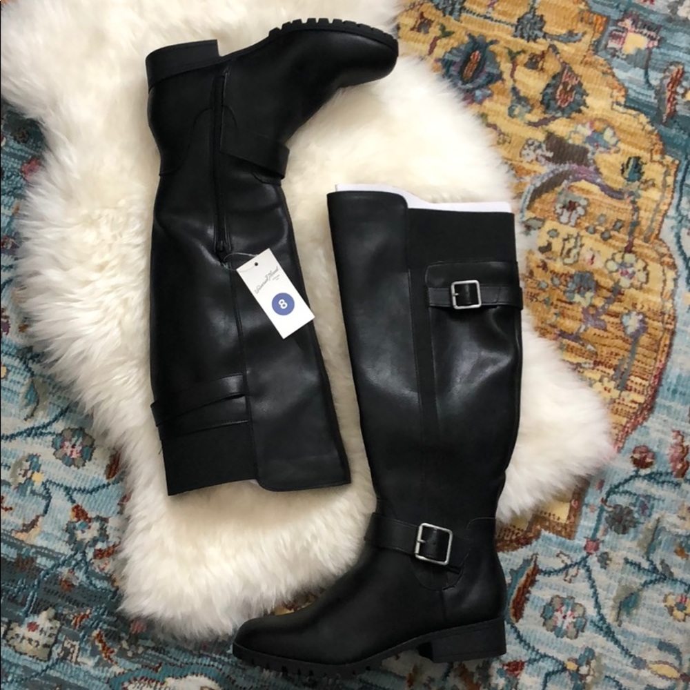 NWT BLACK MOTO RIDING STYLE BOOTS